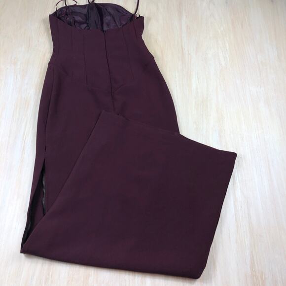 NWT Topshop Purple Elegant Aubergine Strappy Column Backless Maxi Dress - Size 2 - Picture 4 of 11